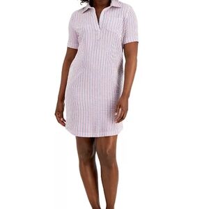 Karen Scott Red and Blue Button Down Dress